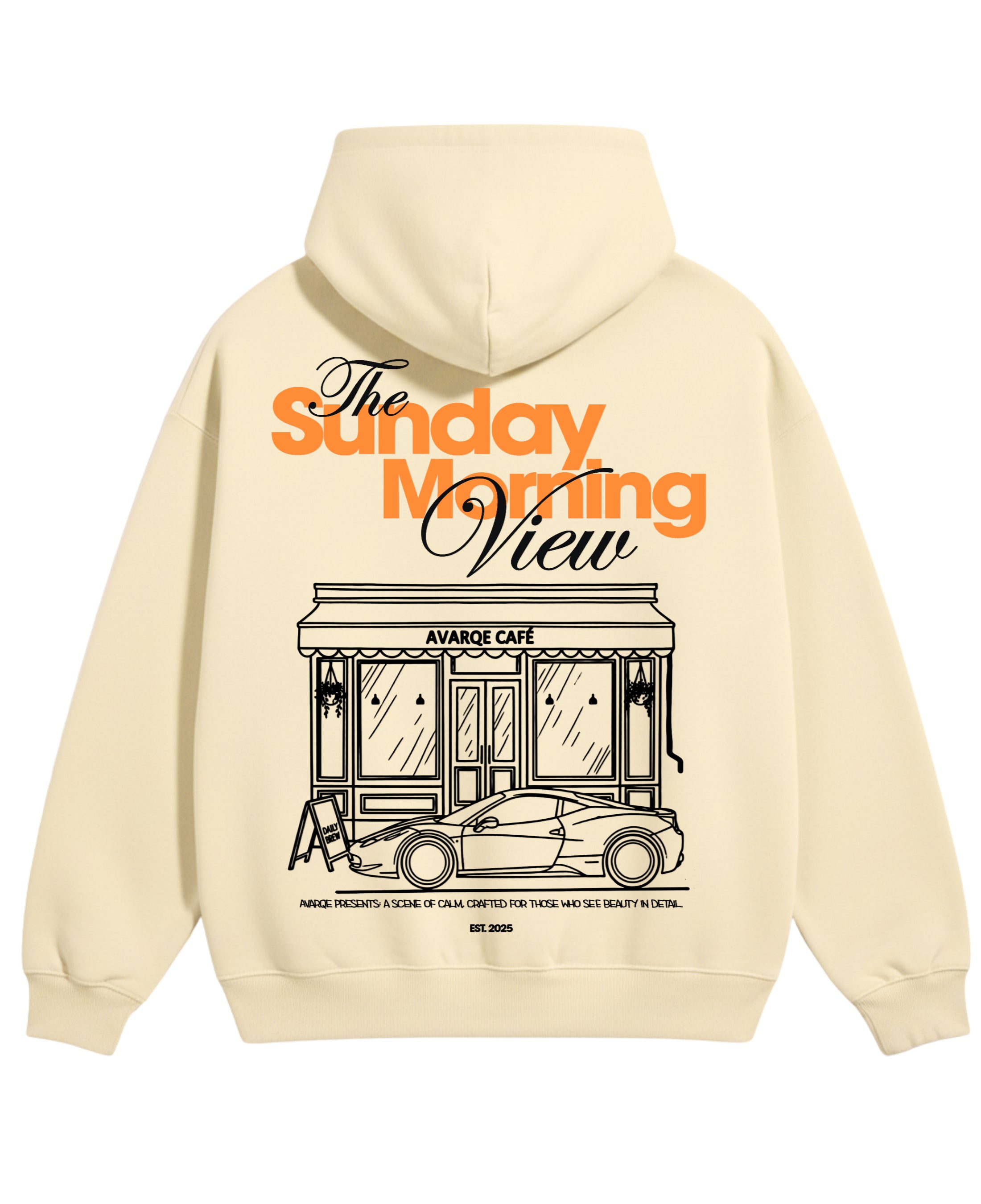 Cream Oversized Hoodie Back Design