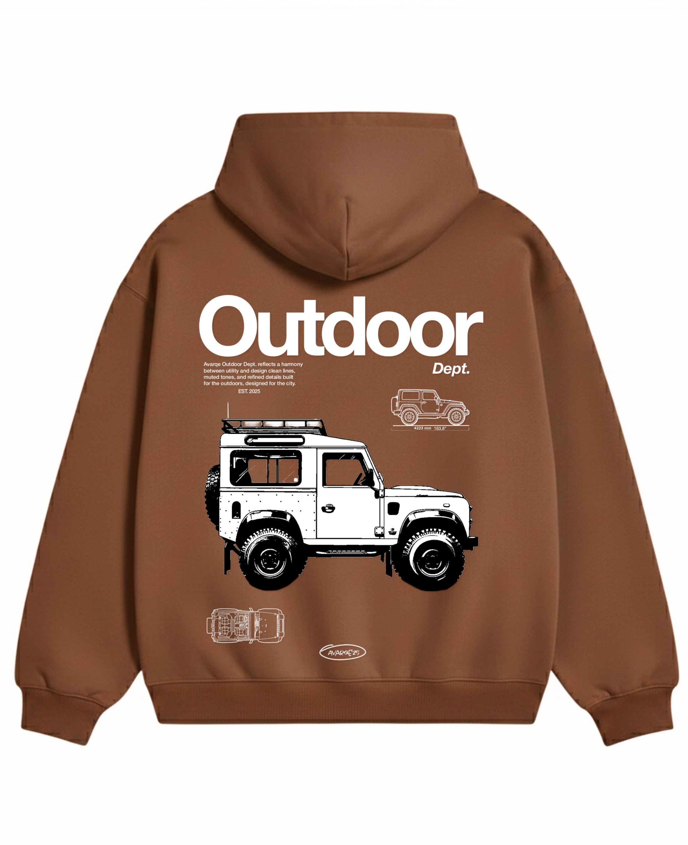 Mocha Brown Oversized Hoodie Back Design