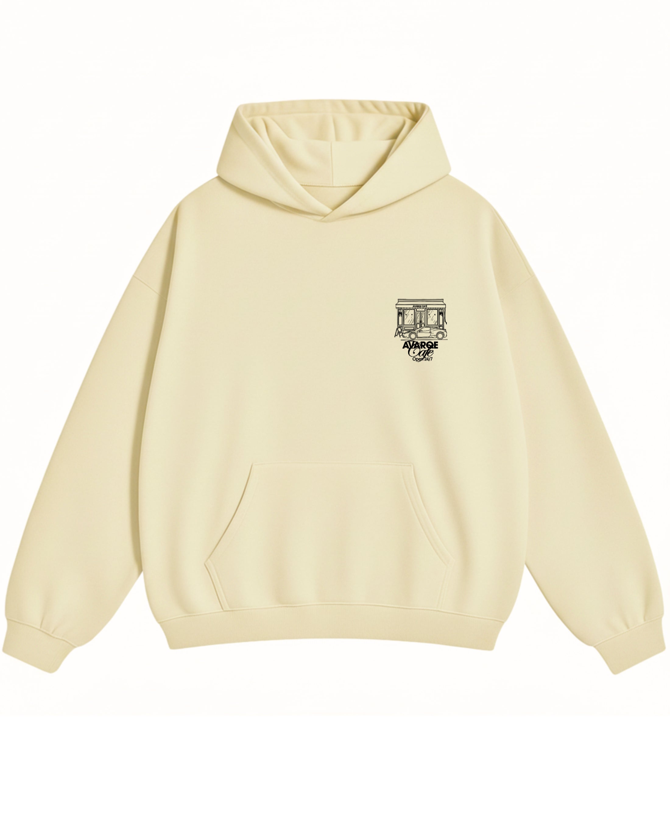 Cream Oversized Hoodie Front Design