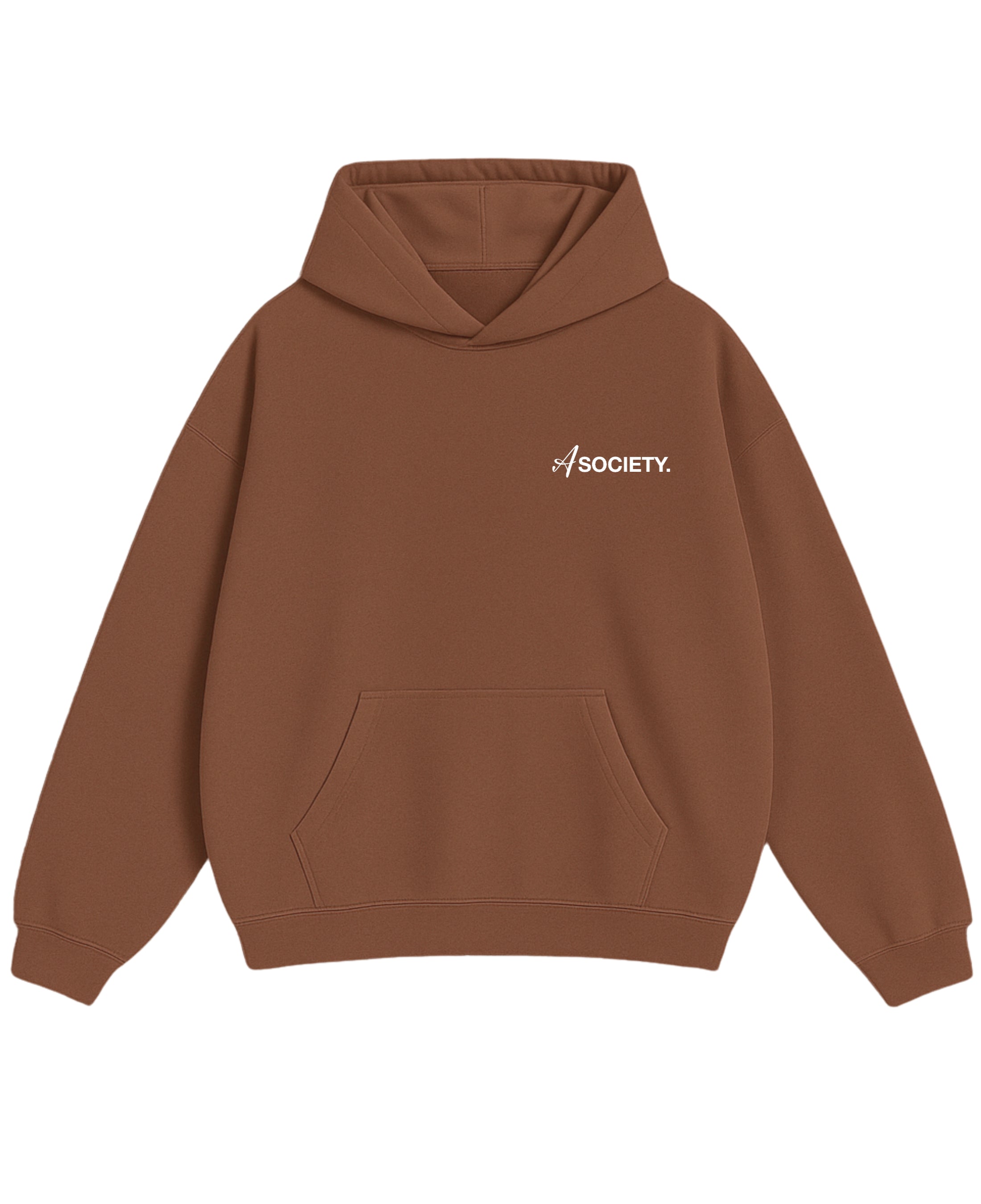 Mocha Brown Oversized Hoodie Front Design